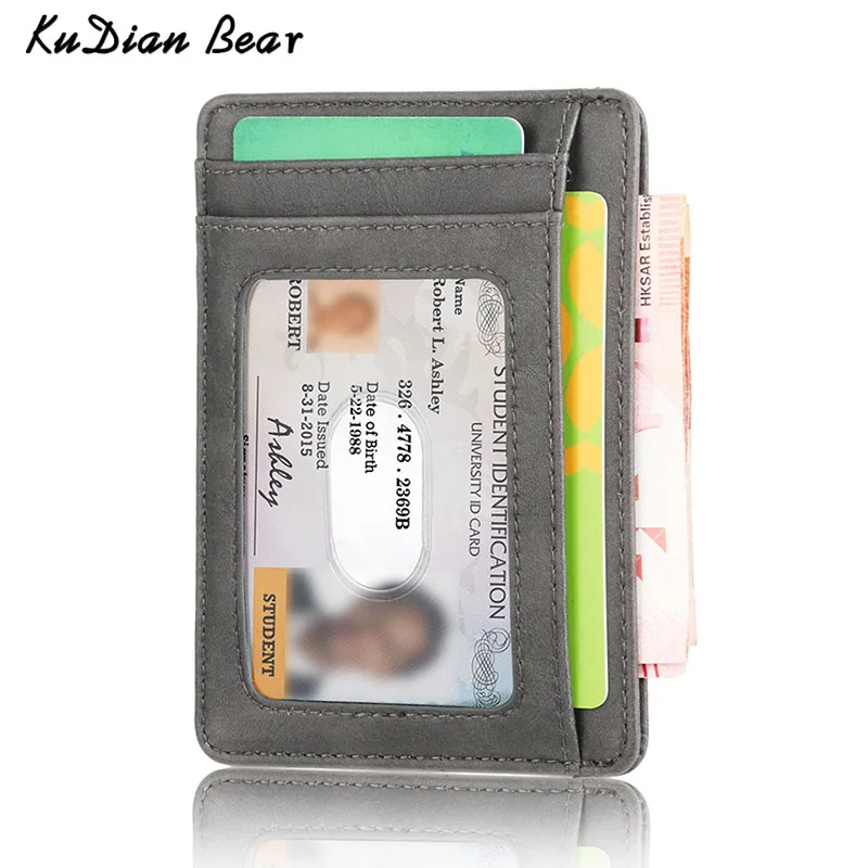 KUDIAN медведь Rfid Винтаж для мужчин Бумажник Кредитная карта от Mini держатель бизнес бренд мужской женские кошельки кошелек billetera hombre BID251 PM49