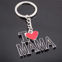 10 Unids/lote Amo MAMÁ carta llavero llaveros del corazón mejor baratija regalo del Día de madres del hombre llavero llaves del coche colgante de Regalo Caja