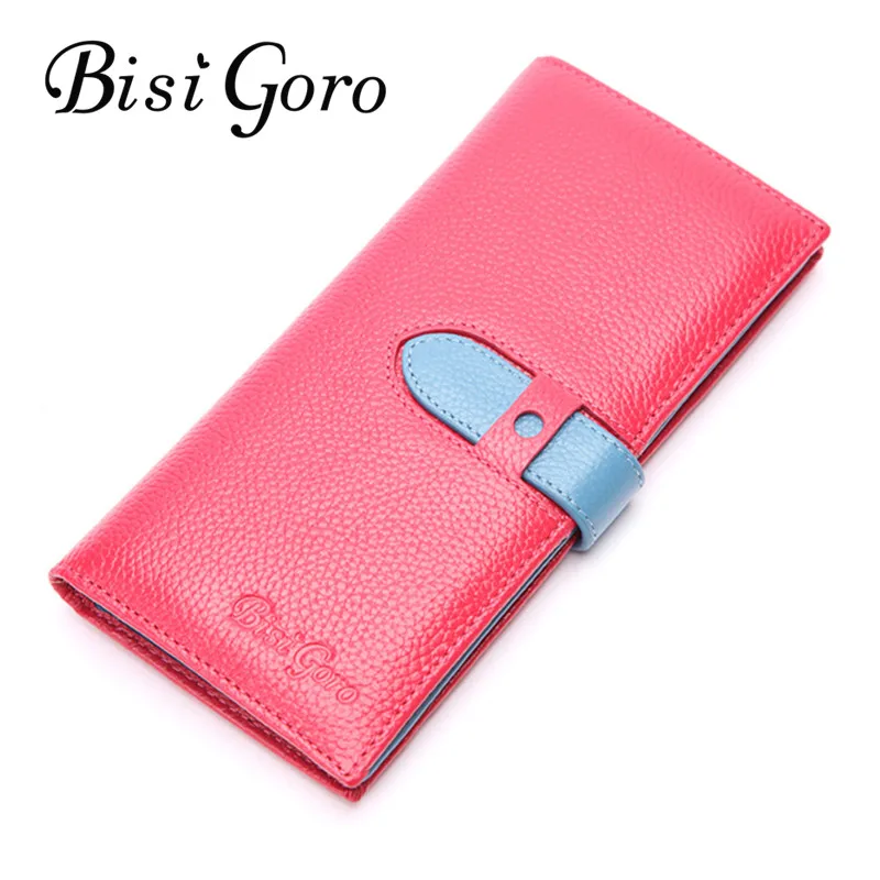 

Bisi Goro 2019 Best Deal Cowhide Leather Fashion Lady Women Wallet Bag Popular Purse Long Clutch Card Holder Sweet Birthday Bags
