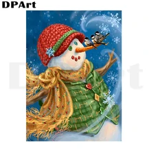 Алмазная картина Полная площадь/круглая дрель Снеговик 5D алмазная вышивка стежка горный хрусталь картина момент на заказ драгоценный камень X030