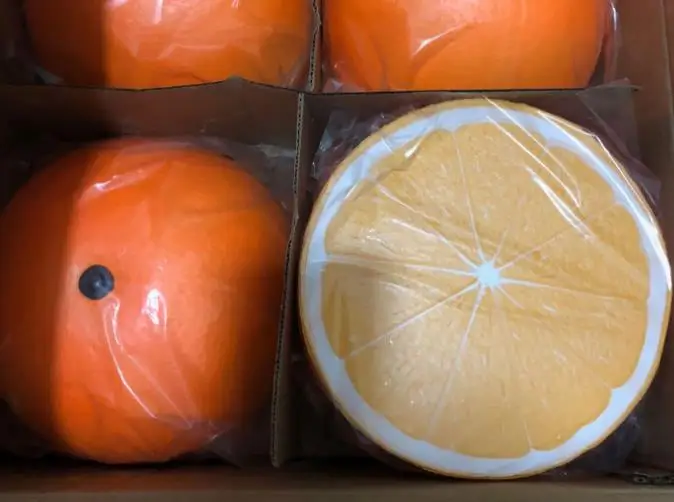 2 шт! Редкие Мягкие jumbo для фруктов яблок груша для тортов 25 см мягкая еда медленно поднимающийся подарок сжимаемая игрушка оптом - Цвет: orange