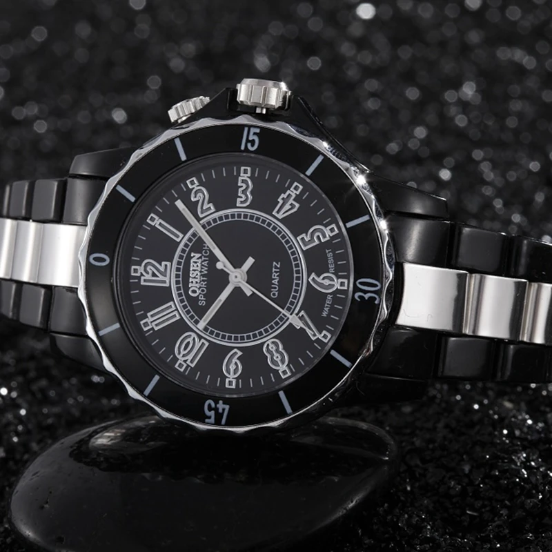 Новинка года спортивные цифровые аналоговые кварцевые часы-браслет с поддержкой светодиодный светильник Для женщин женские водонепроницаемые спортивные черно-белые часы для подарка