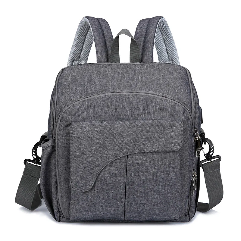 Сумка для подгузников, USB сумка для подгузников, водонепроницаемый рюкзак для беременных, дизайнерский рюкзак для ухода за ребенком, сумка для детской коляски, детское сиденье, сумка для кормления, Новинка - Цвет: dark grey