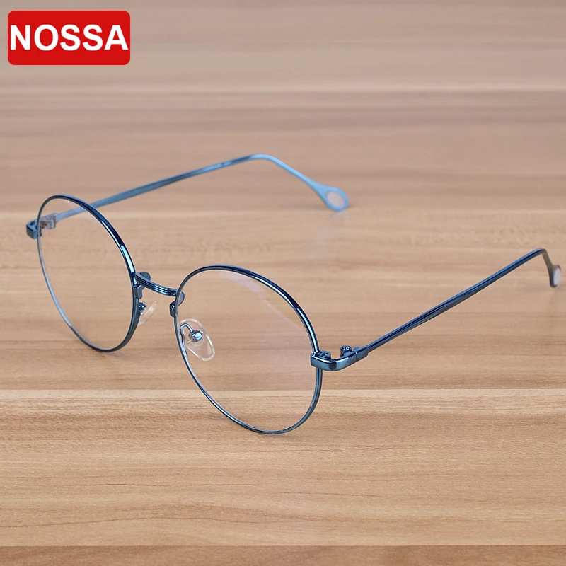 Бренд NOSSA, винтажные круглые очки, Ретро стиль, женские оправа с линзами при миопии, мужские очки с медной оправой по рецепту