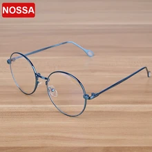 Бренд NOSSA, винтажные круглые очки, Ретро стиль, женские оправа с линзами при миопии, мужские очки с медной оправой по рецепту