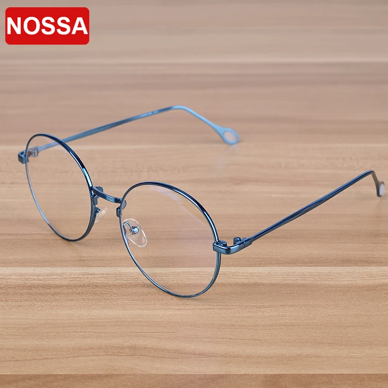 

NOSSA Brand Vintage Round Eyeglasses Retro Women's Myopia Spectacle Frames Men's Prescription Copper Eyewear Frame Goggles