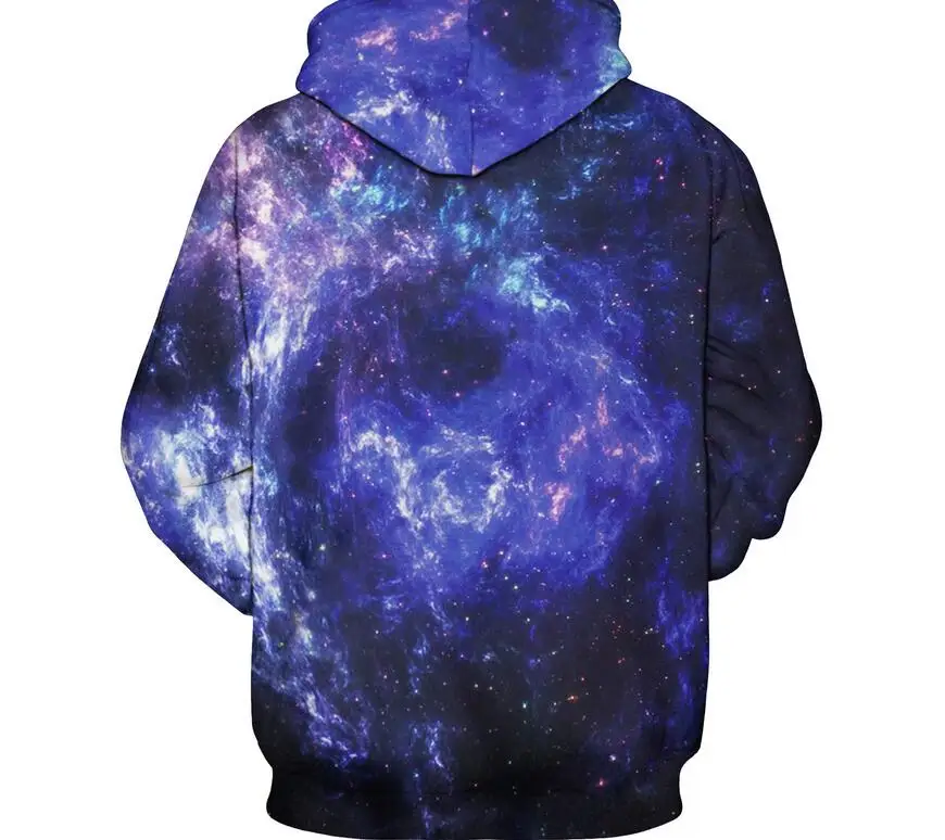 S-XXXL синий пространство толстовки Space Galaxy Для мужчин/wo Для мужчин 3d толстовки печати Тонкий Толстовки с капюшоном со шляпой Рождественская одежда унисекс пуловеры Топы