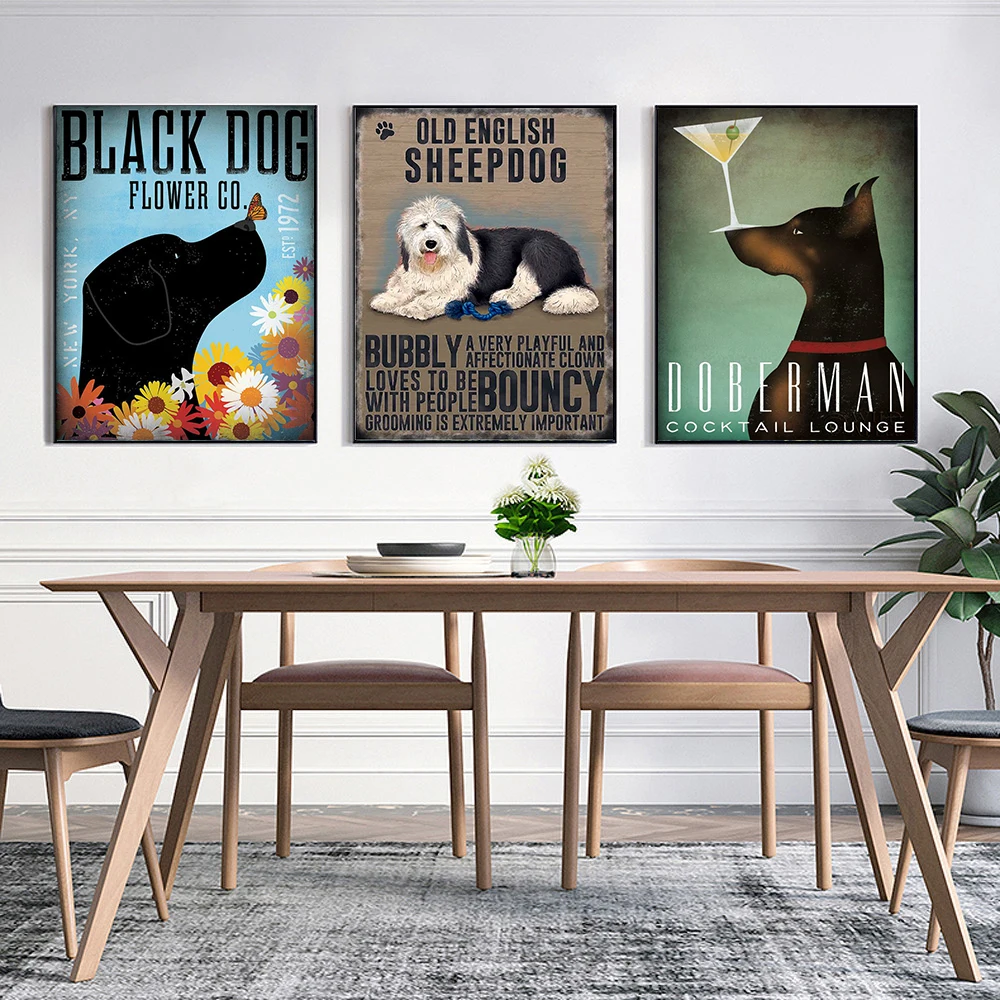 Westie черная собака искусство кофе Настенный декор милый плакат картина с рисунком животных домашний декор скандинавские украшения для гостиной