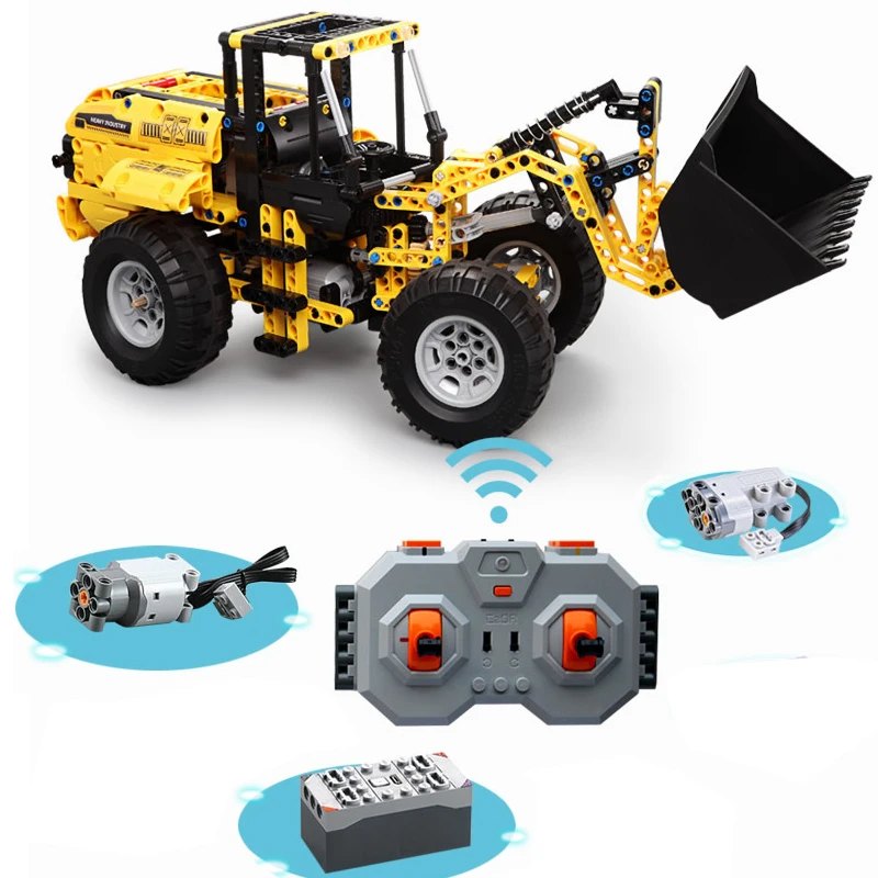 

New City RC Engineering Bulldozer Excavator Motor Power Legoinglys MOC Technic Building Blocks Educational Toys Christmas Gift