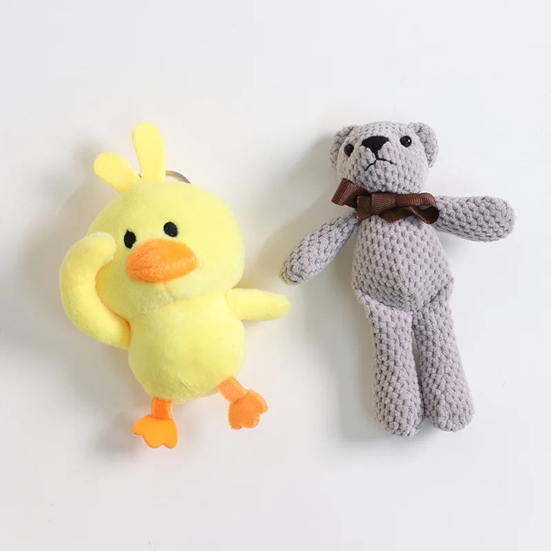 

2019 Popular Hyaluronic Acid Little Yellow Duck keychain Cute Blush Duck Doll Keychain Plush Toy Pendant Accessories Jewelry