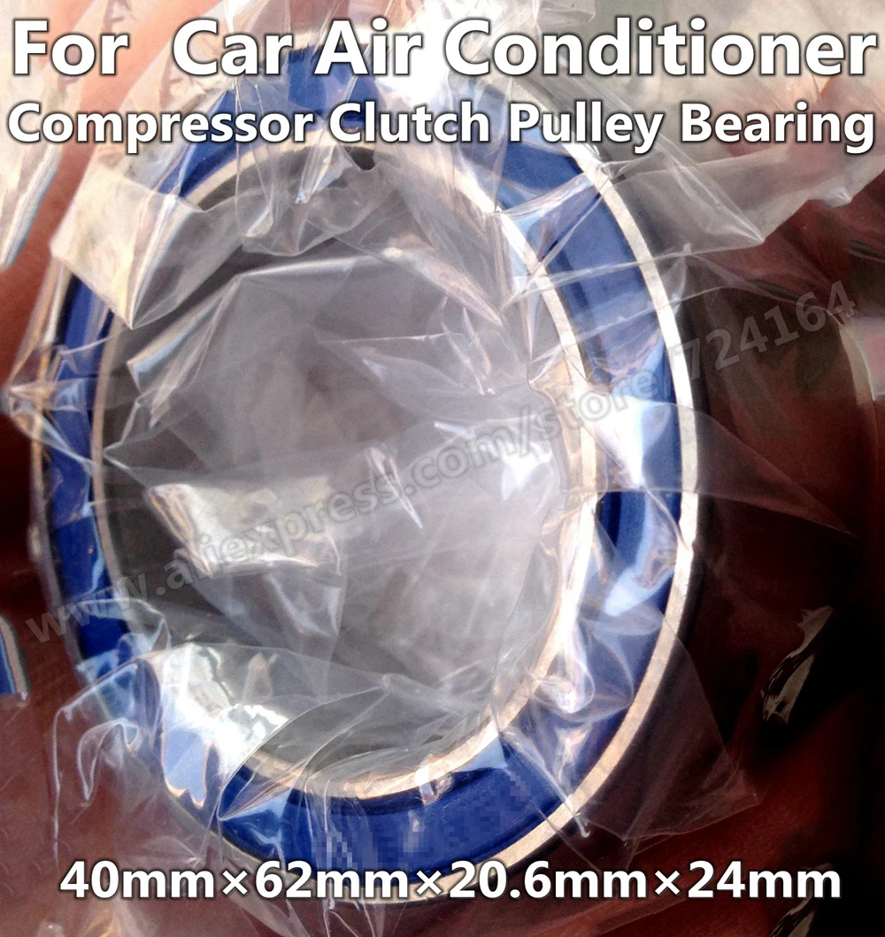 40*62*20.6/24mm Air Conditioner A/C Compressor Clutch Pulley Bearing 40BD49AWT12DDU 40BGS12G 2DS