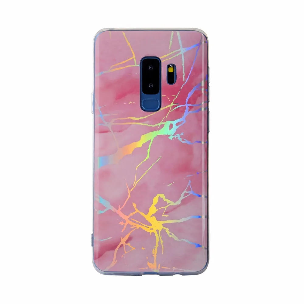

For samsung galaxy note 9 8 s7 edge s8 s9 plus case cover fashion laser marble glossy soft silicon protective phone bag Ritozcas