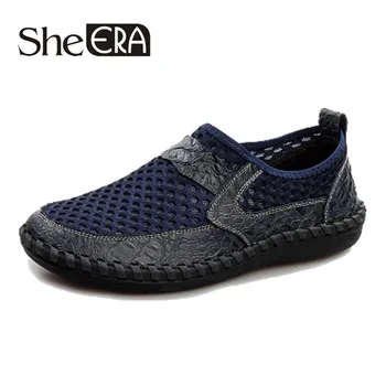 

2019 Men shoes breathable genuine leather casual shoes men brand soft closed toe loafers comfortable summer shoes men's flats