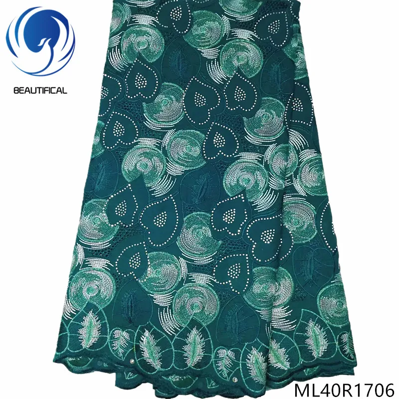 

BEAUTIFICAL nigeria swiss lace fabrics Fashion 5yards/lot cotton lace fabric african swiss voile lace for dress ML40R17