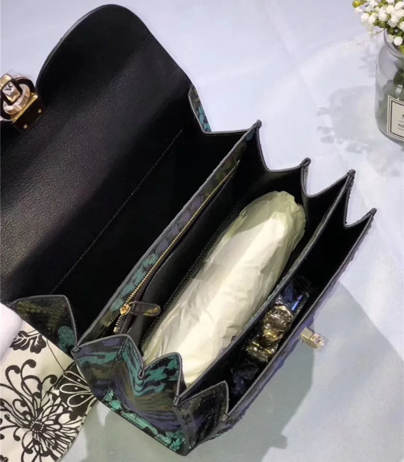 Модный дизайнерский Женский кошелек из натуральной кожи питона, женская сумочка из экзотической змеиной кожи, женская сумка через плечо