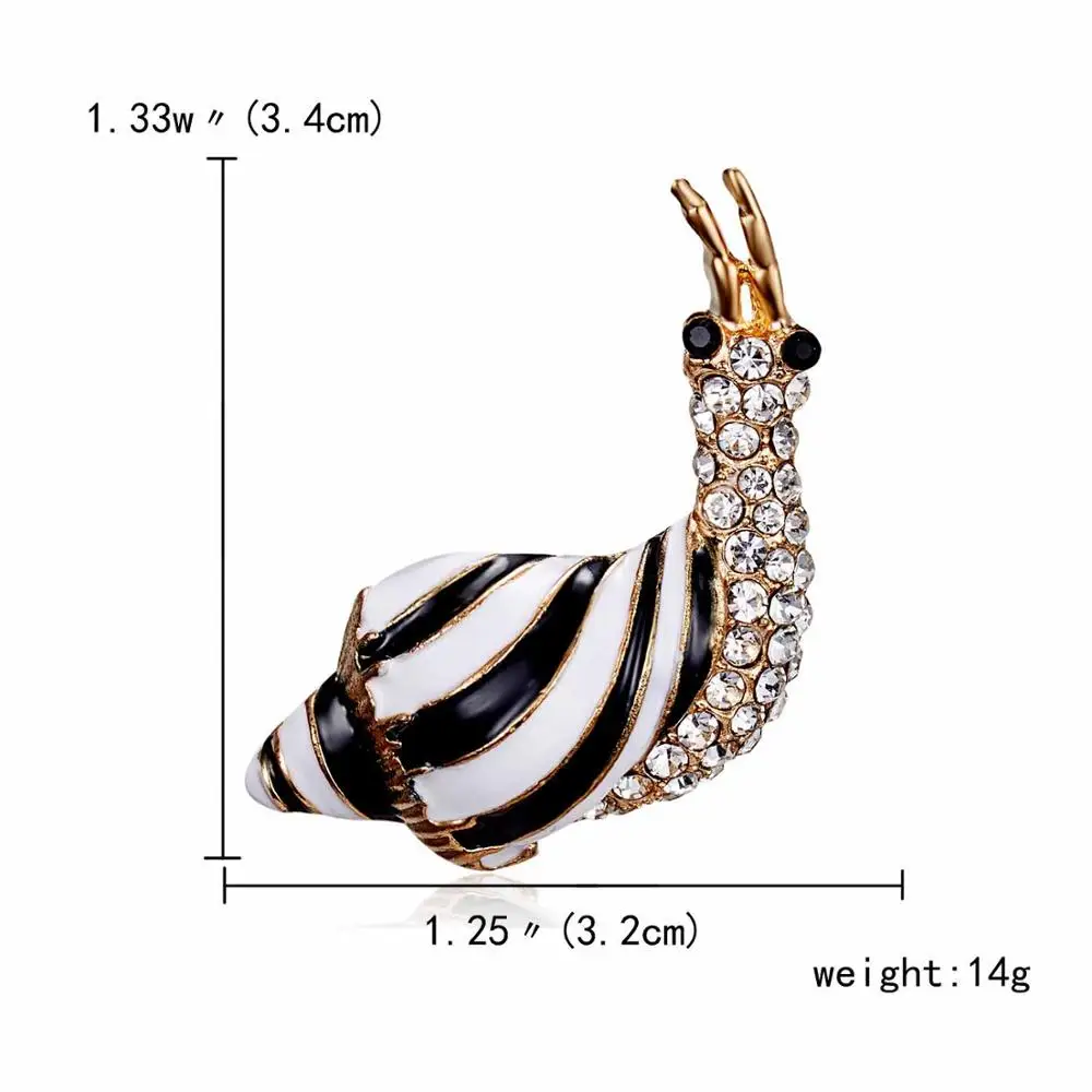 RINHOO высокое качество сплав разноцветная Брошь Стразы кошка рыба животные ювелирные изделия пальто платье любовница девушка Женщины Подарочные броши - Окраска металла: Snail