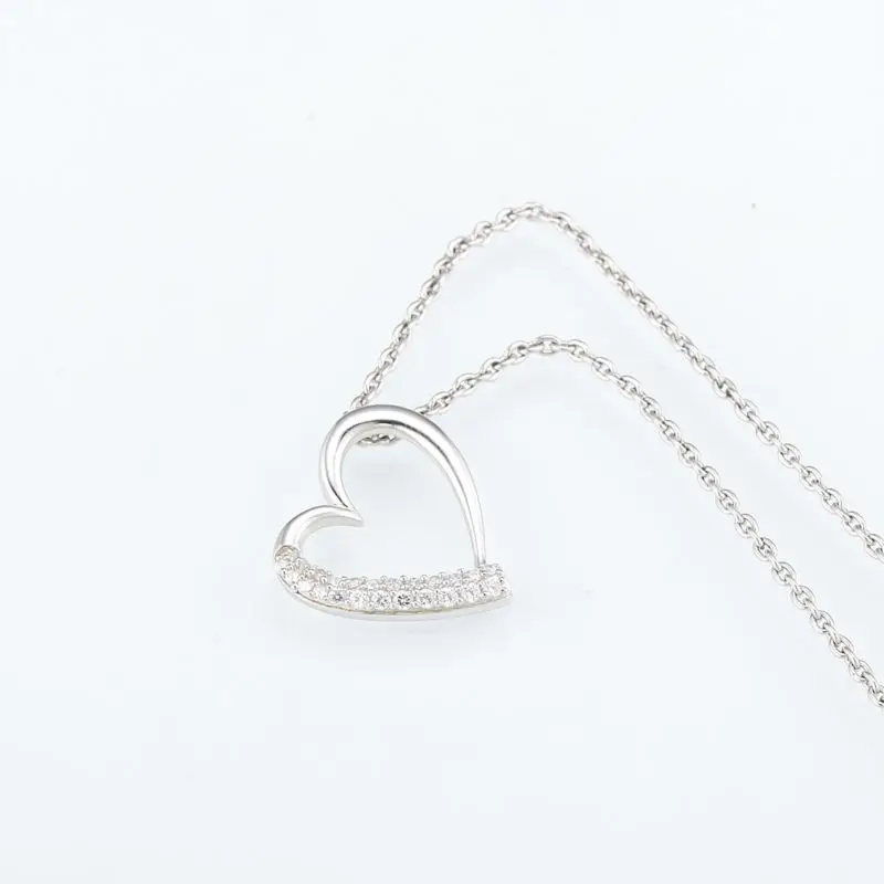 Серебряное сердце Подвеска подходит для ожерелья цепь кубический цирконий