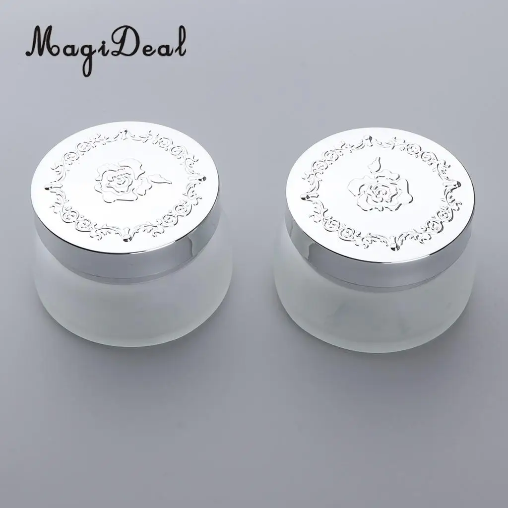 Kesoto 4x Empty Glass Makeup Cream Jar Lotion Essential Oil Bottle Cosmetic Refillable Container 30g 50g