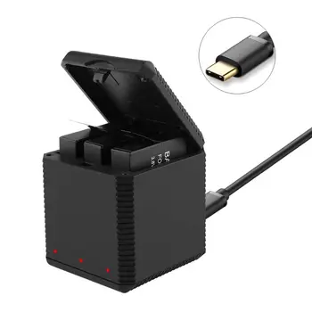 

Portable QC Fast One for Three Battery Charger Storage Type Charging Box for Insta360 One X Sports Camera Lithium Battery