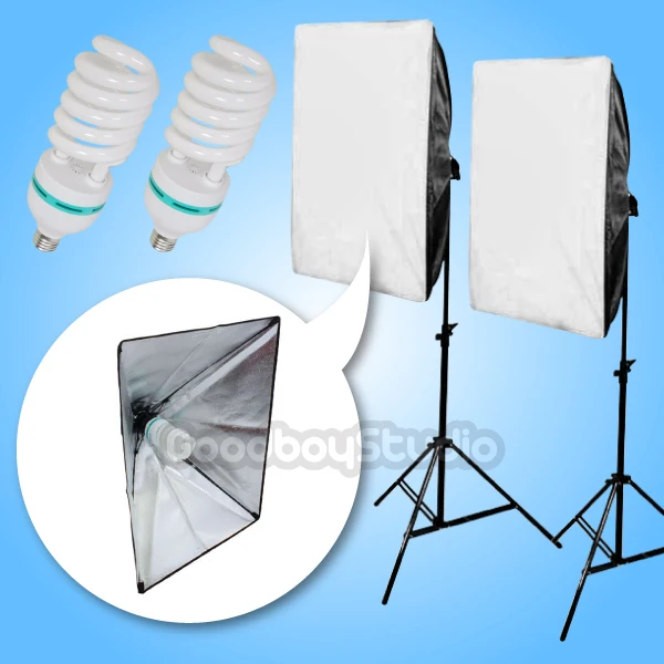 

1000W (2PCS 115W bulb) 20"x28" Easy Folding Softbox Continuous Lighting Kit 220V
