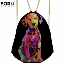 FORUDESIGNS/Повседневные Сумки на шнурке для взрослых с принтом Далматинских собак, рюкзак для женщин и мужчин, дорожная посылка для хранения, женский рюкзак