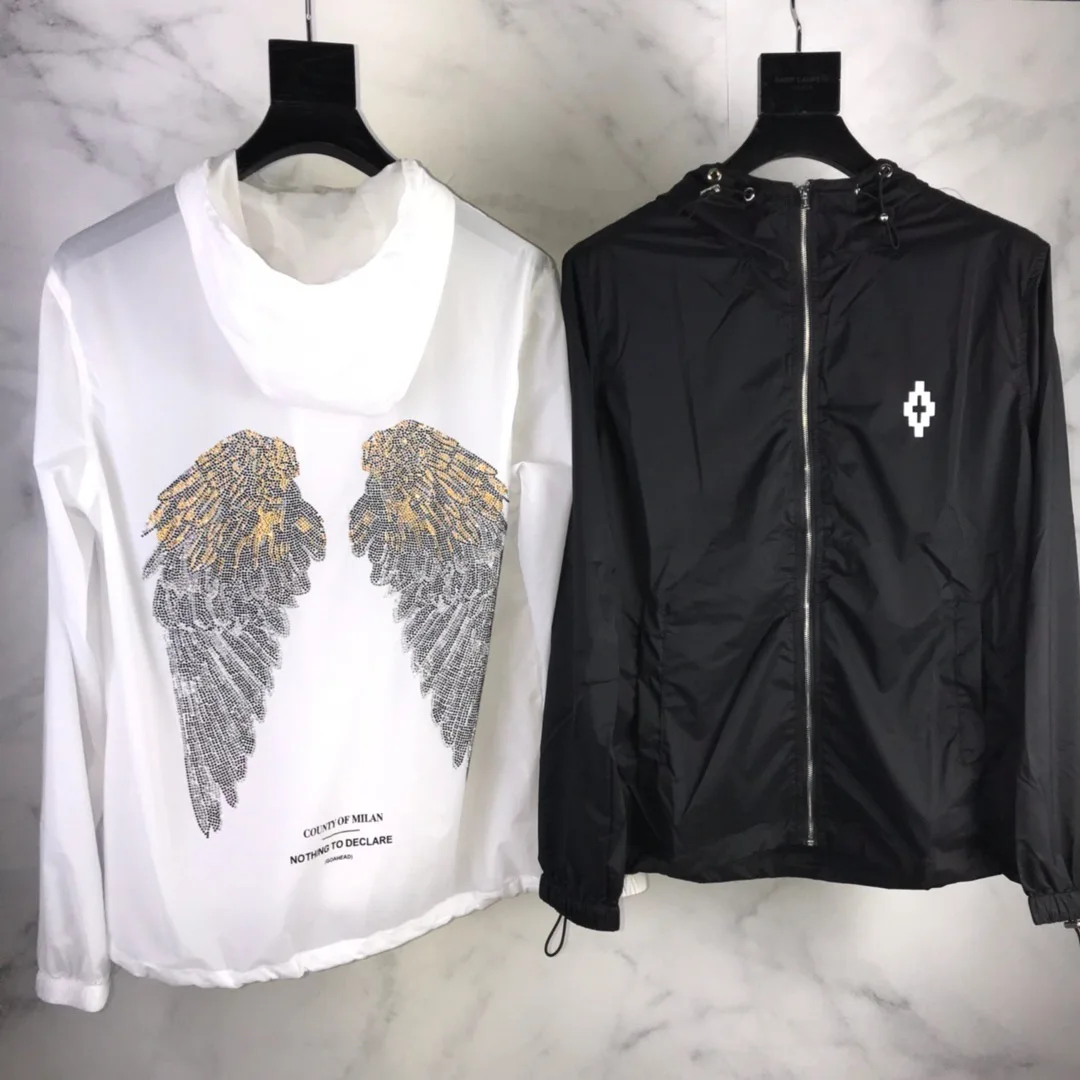 2019 Best Quality 1:1 Marcelo Burlon MB Dimond Wings Women Men Windbreaker Jacket Hiphop Streetwear Men Sun-protective Jackets 2019 Best Quality 1:1 Marcelo Burlon MB Dimond Wings Women Men Windbreaker Jacket Hiphop Streetwear Men Sun-protective Jackets
