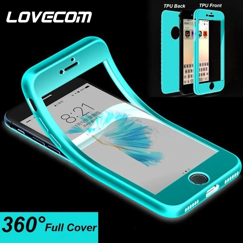 

LOVECOM 360 Full Body Case For iPhone 11 Pro XS Max XR 6 6S 7 8 Plus X Zipper Type Buckle Candy Color Silicone Soft Back Cover