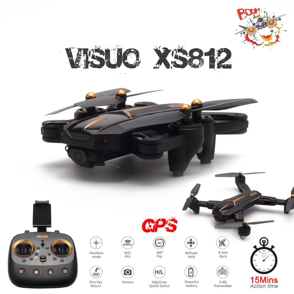  VISUO XS812 GPS RC Drone with 4K HD Camera 5G WIFI FPV Altitude Hold One Key Return Quadcopter RC H