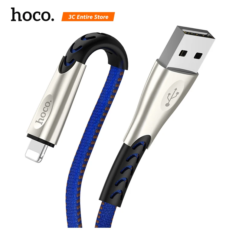 

HOCO Durable Nylon USB Cable for iPhone Xs Max Xr X 8 7 6 6s Alloy Data Sync Fast Charging Cable for iPhone Charger data cable