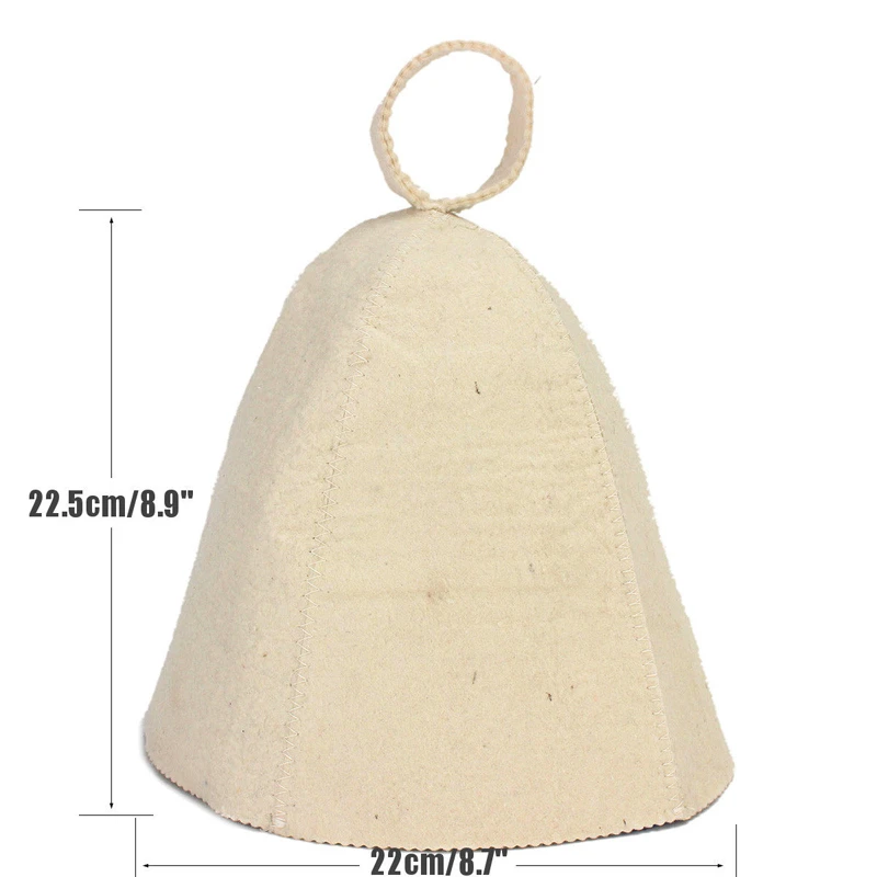 22cm Unisex Classic Soft Wool Felt Sauna Steam Hat Bath Supply Cap Diameter House White