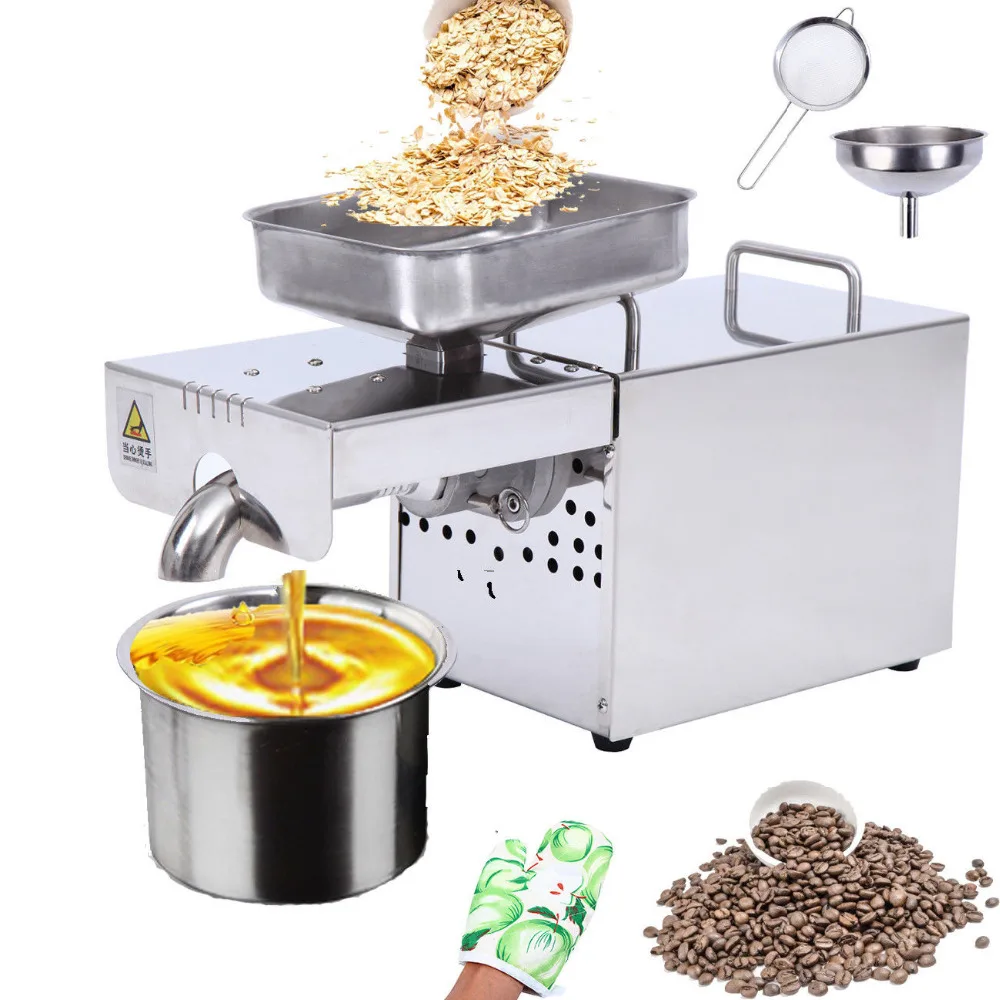 

(Ship from EU) 220V Stainless Steel Oil Press Machine Nut Seed Automatic Oil Pressure High Extraction