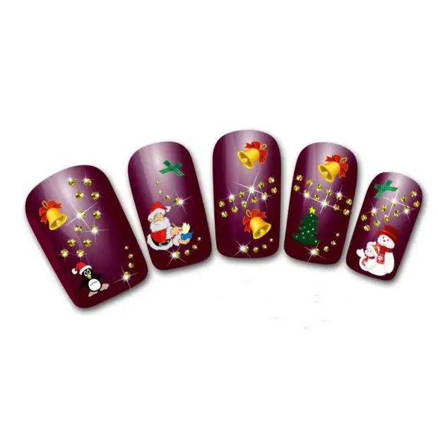 Рождество матовый розовый нажмите на ноготь Bling Прозрачный арт для ногтей бордовый острый черный накладные кинжалы ногтей серый обнаженный с наклейками