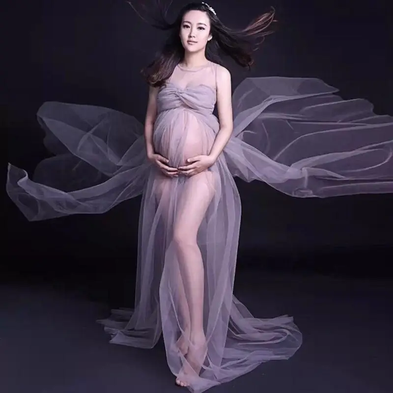 

Maternity photography props long dress maxi Pregnancy clothing for For pregnant women clothes Photo Shoot summer dresses B45