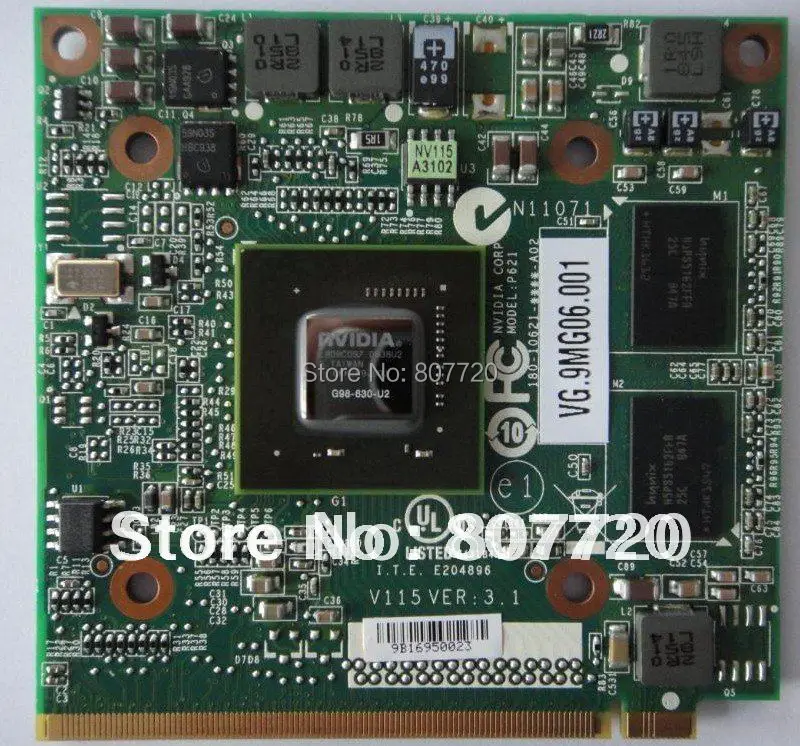 100% новый и оригинальный nvidia geforce 9300 m gs (G98-630-У2) ddr2 256 МБ 64bit mxm ii vg.9mg06.001 видеокарты