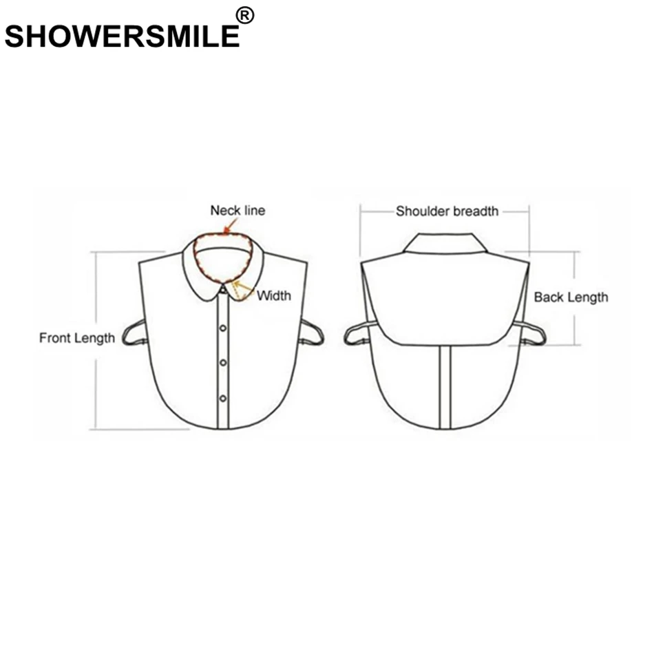 SHOWERSMILE ложный воротник для детей белый Хлопковый отложной съемный девочек и