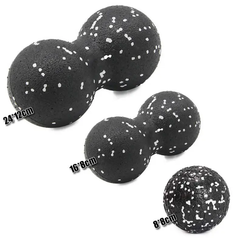 Черный Gym Fitness Yoga Foam Roller Peanut Ball Set Pilates Block Peanut Massage Ball for Therapy Relax Exercise Relieve Stress - Цвет: Черный