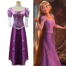Рапунцель принцесса косплей костюм для подростков девочек магический Длинный фиолетовый шар фильм вечерние кружева платье для взрослых женщин модный наряд