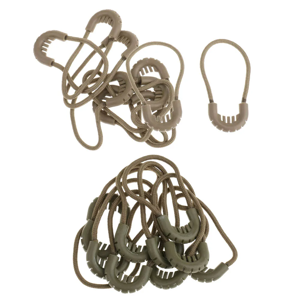 20 Pieces Zipper Pulls Cord Rope Ends Lock Zip Fastener For Jacket/Clothing/Bags