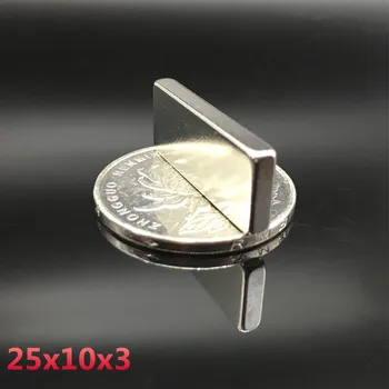 

50pcs magnet 25x10x3 mm Strong Rare Earth Block square Neodymium 25mmx10mmx3mm Permanent magnets 25x10x3 mm