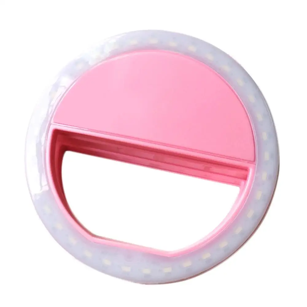 36 светодиодный кольцевой светильник для селфи для iPhone для Xiaomi для samsung huawei Портативный чехол для вспышки камеры телефона - Цвет: Pink