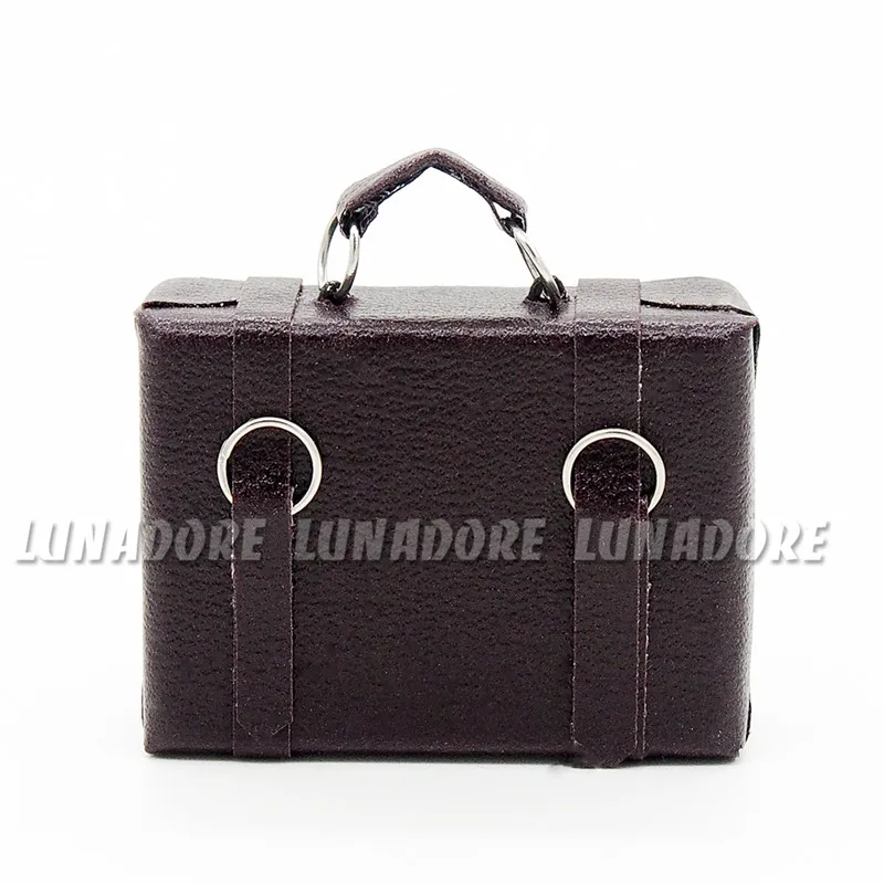 Odoria 1:12 миниатюрный винтажный чемодан с кожаным ремнем аксессуары для кукольного домика