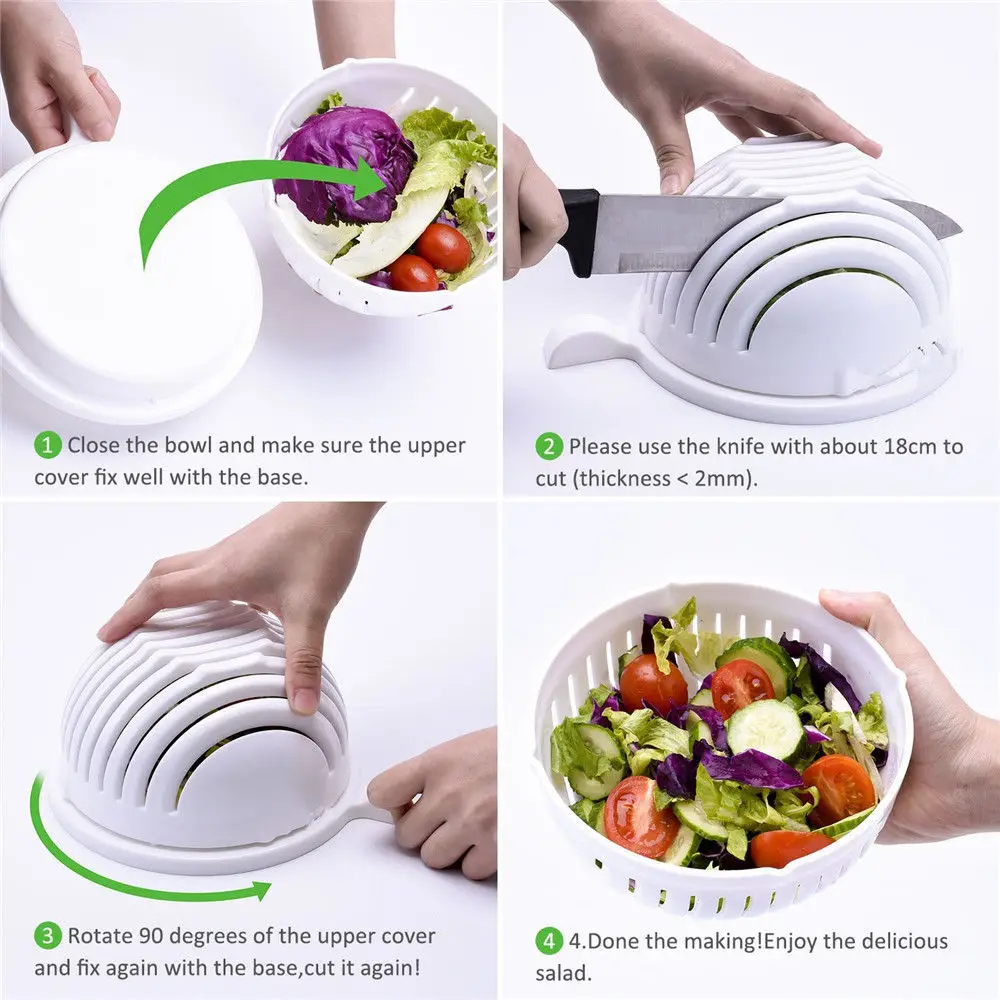 iMountek 60S Fresh Salad Maker Cutter Bowl Slicer Vegetable Easy Washer Chopper 