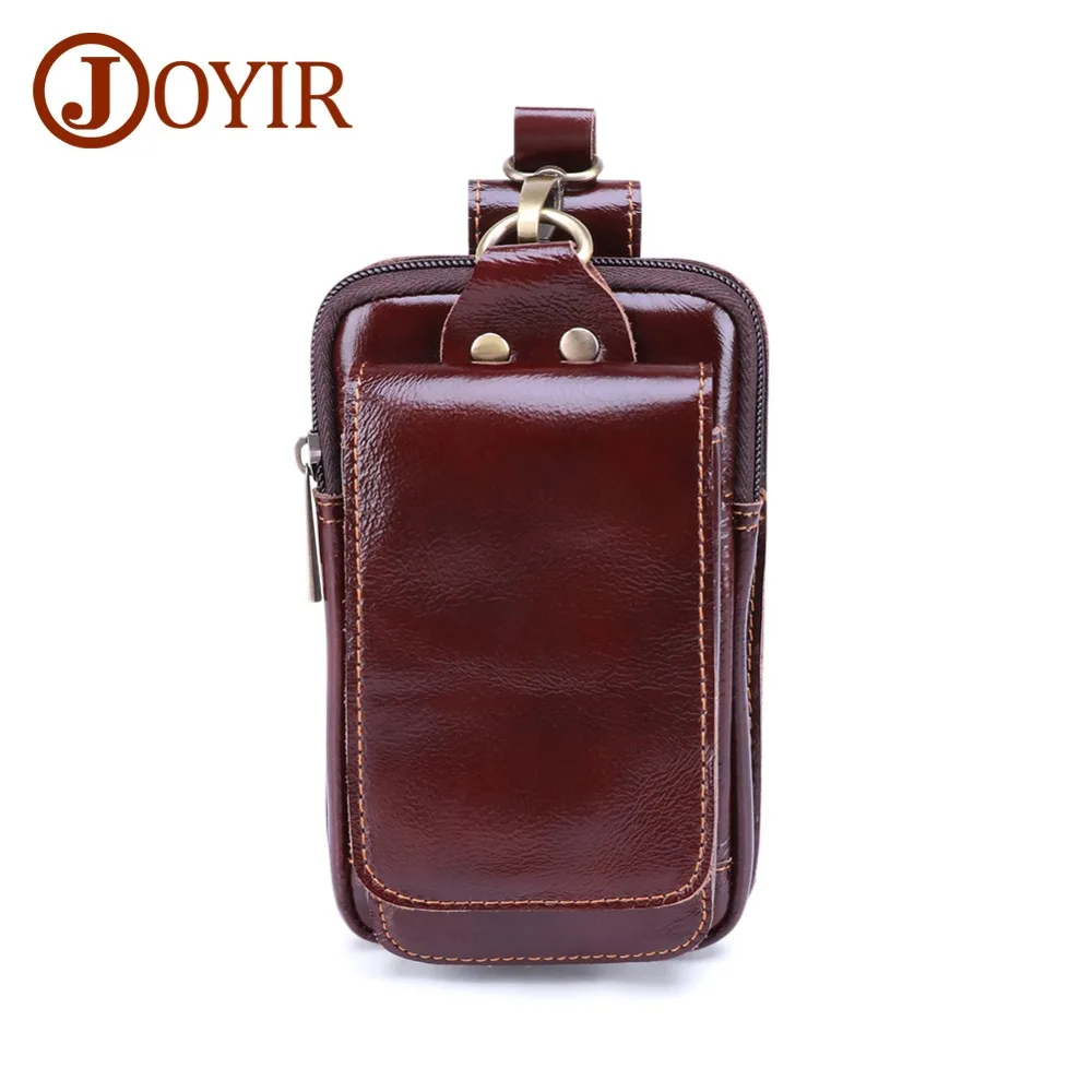 

JOYIR 2019 Genuine Leather Men's Waist Bag Men Multi-function Fanny Pack Retro Men's Belt Pack Casual Small Waist Bag For Man