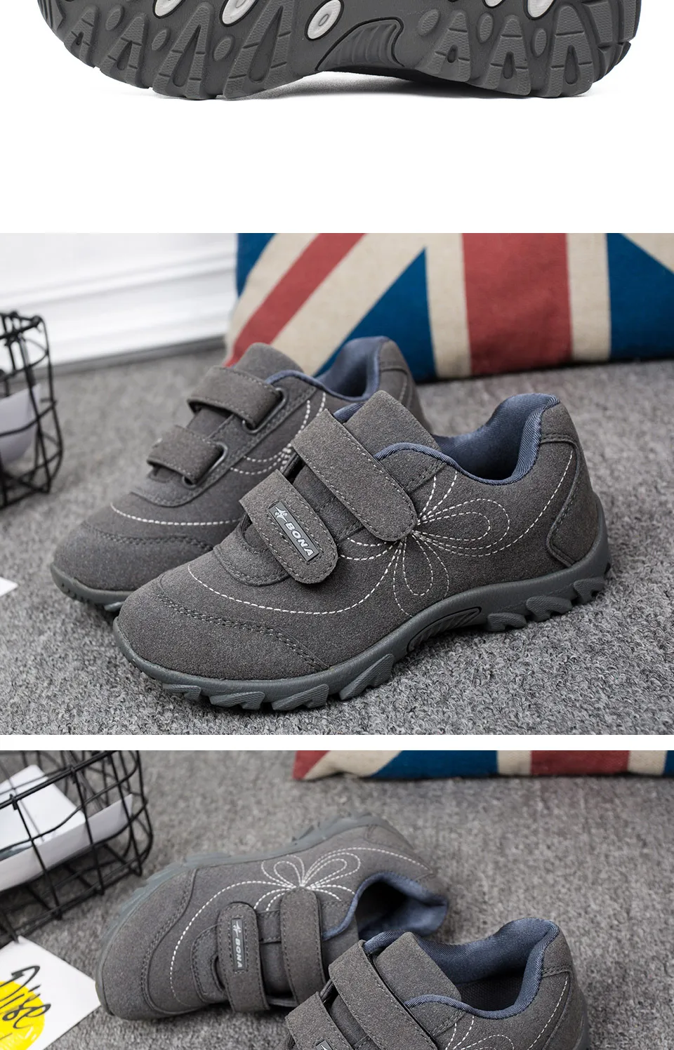 Bona New Arrival Hot Estilo Casual Meninas Calçados Hook & Loop Calçados Infantis Confortáveis Tênis Meninas Luz Suave Frete Grátis 11 China children shoes Suppliers