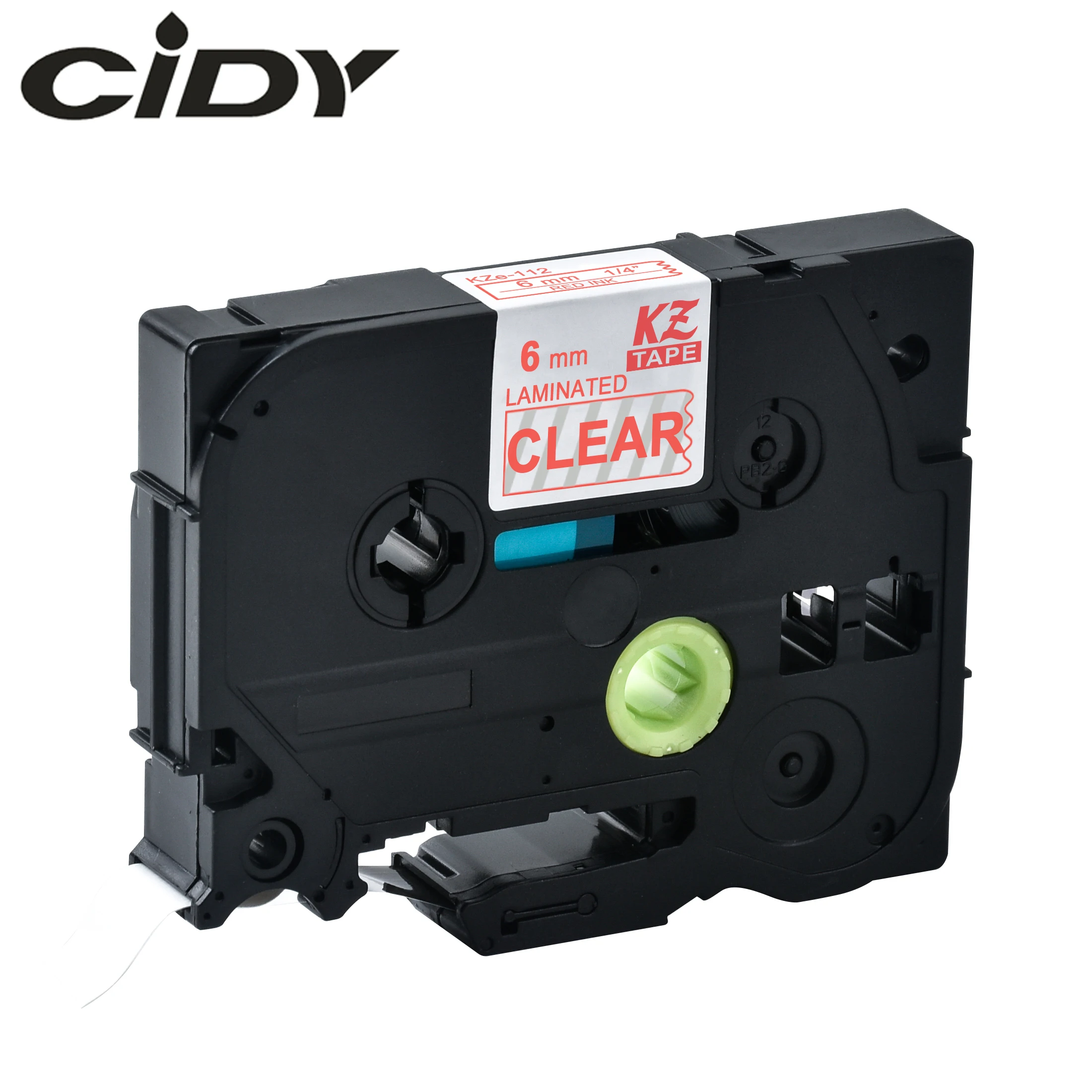 

cidy Red on clear tape 6mm TZe112 tz112 tze 112 tz 112 Compatible brother label printer laminated label tape for brother p touch