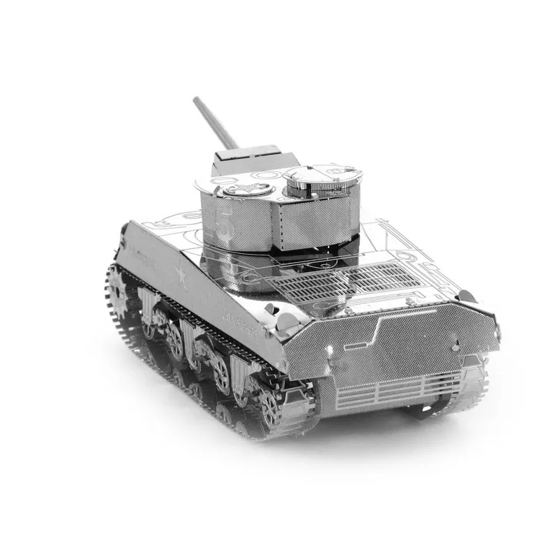Ww2 M4 Sherman Средний Танк Мира Весело 3d Металл Diy Стали Масштаба Миниатюрные Модели