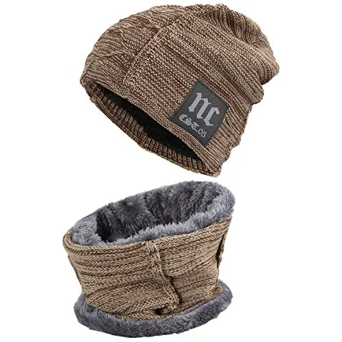 Nanci si Winter Hats Skullies Beanies Hat Winter Beanies For Men Women Wool Scarf Caps Balaclava Mask Gorras Bonnet Knitted - Цвет: Light Brown