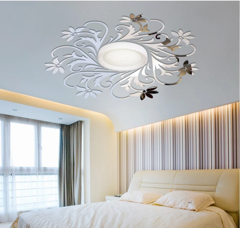 

European Mirror sticker for ceilling decoration, DIY Top ceilling mirror wall sticker , top lighting the ceiling Chandelier