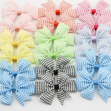 3 2 Plaid Ribbon Bows Tartan Hair accessories for Children Checkered pattern Baby Girls Hair clip