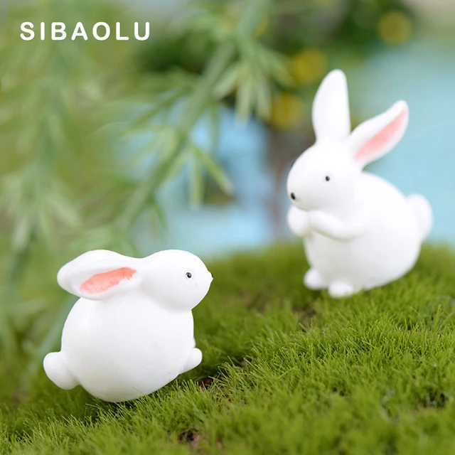 2pcs/lot Mini Animals Resin Small Bunny 1.5cm Fairy Garden Decor Crafts  Home Decor DIY Miniature Animals Miniature Garden - AliExpress